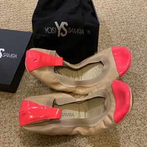 Yosi Samra Nude and Pink foldable ballet slippers